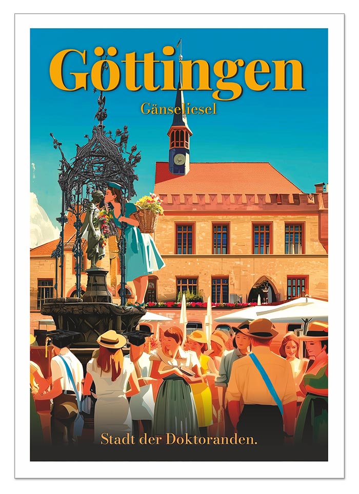 Postkarte A6 - Göttingen Gänseliesel