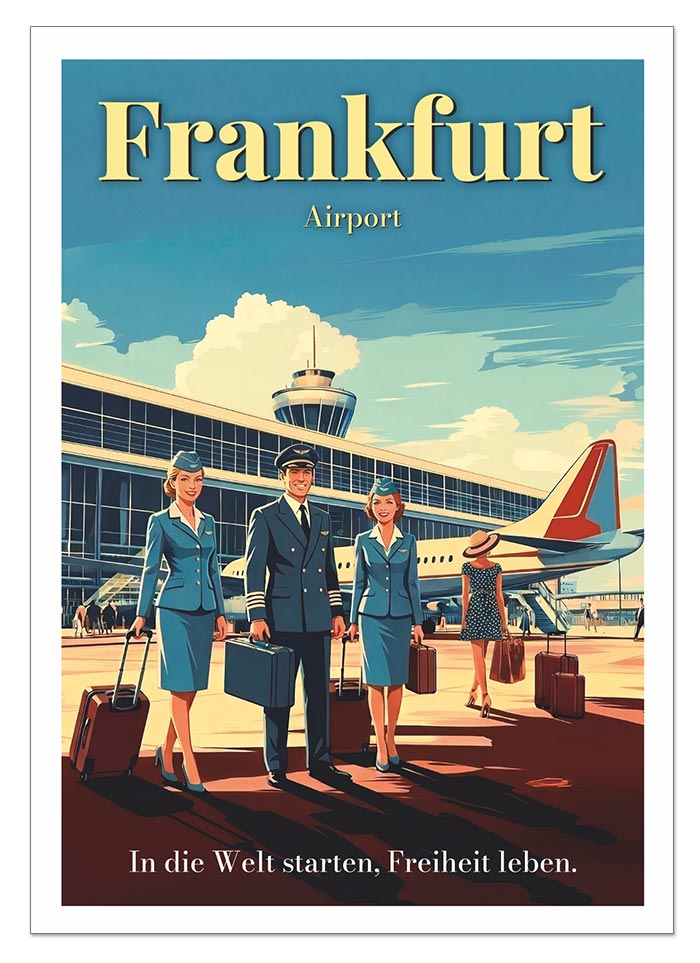 Postkarte A6 - Frankfurt Airport